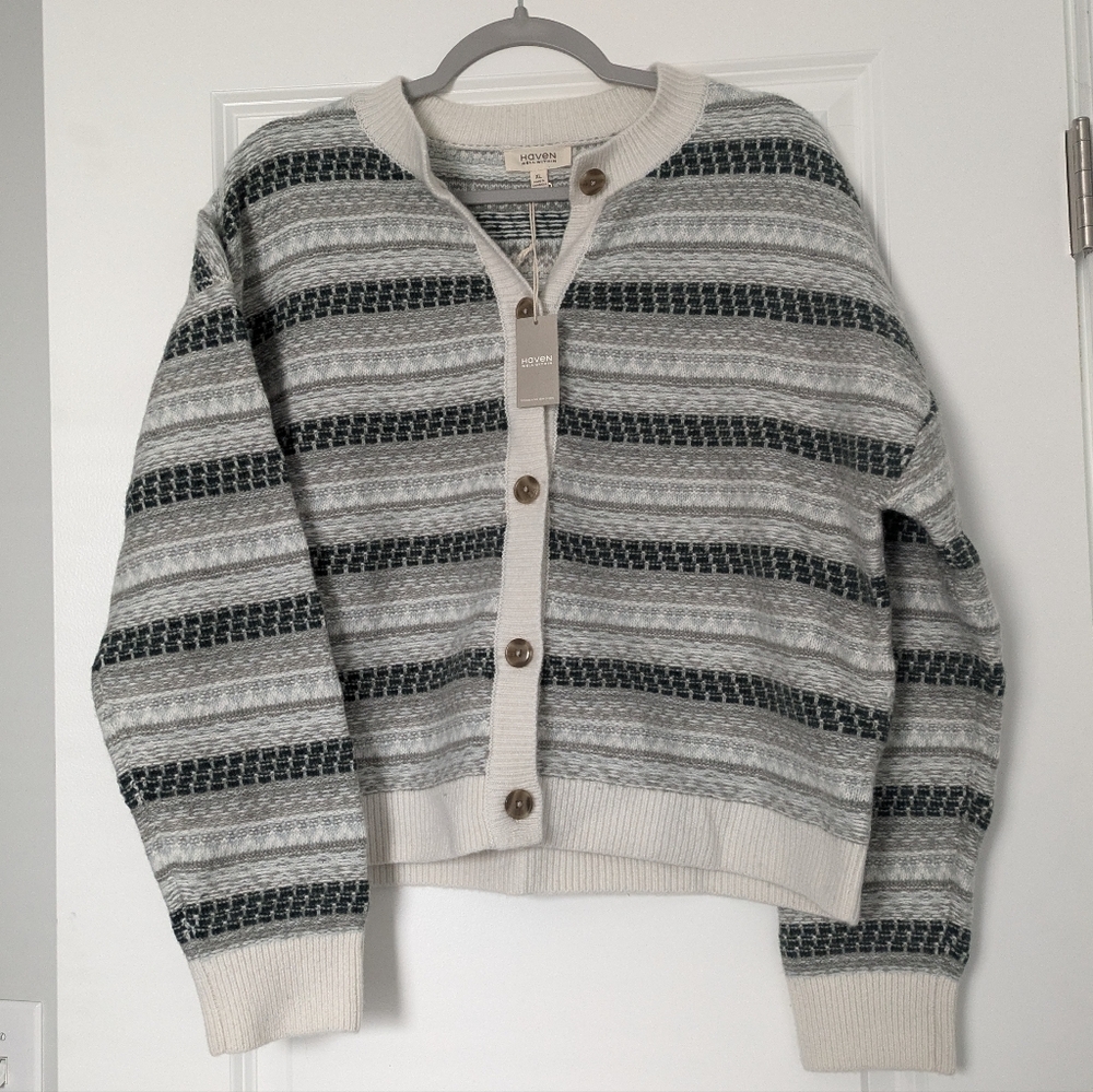 NWT Haven Well Within Wool Blend Fair Isle Cardigan